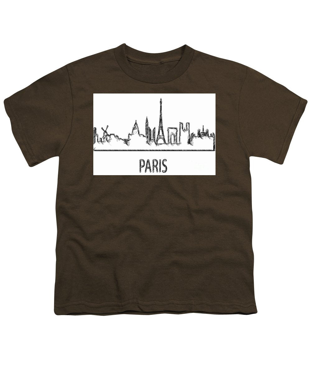 Youth T-Shirt - Paris Silouhette Sketch