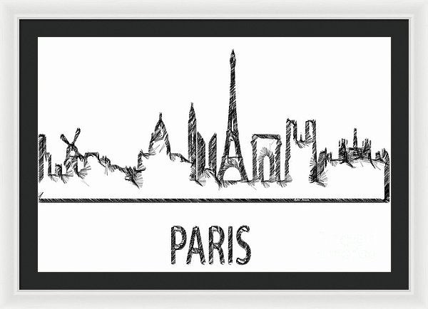 Framed Print - Paris Silouhette Sketch