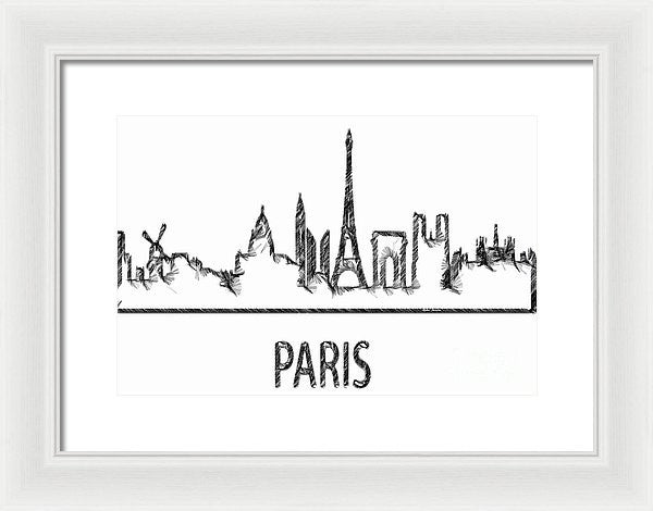 Framed Print - Paris Silouhette Sketch