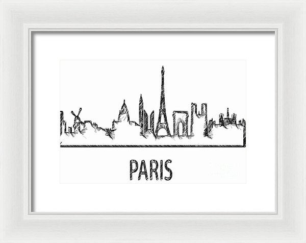 Framed Print - Paris Silouhette Sketch