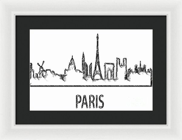 Framed Print - Paris Silouhette Sketch