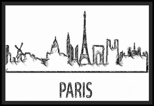 Framed Print - Paris Silouhette Sketch