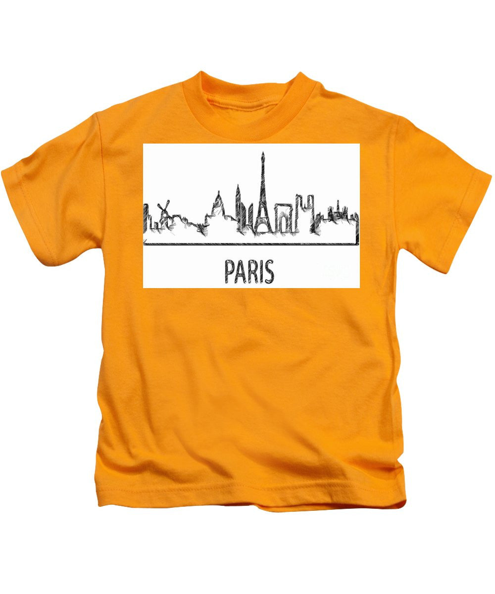 T-shirt pour enfant - Croquis de silhouette de Paris