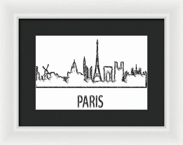 Framed Print - Paris Silouhette Sketch