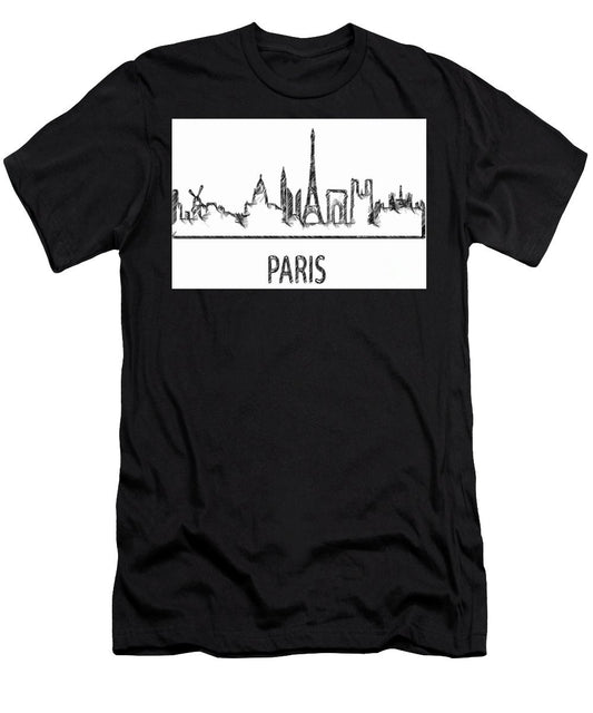 T-shirt homme (coupe ajustée) - Croquis de silhouette de Paris