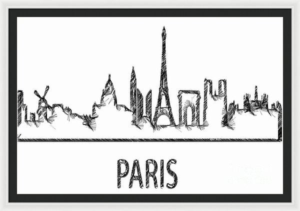 Framed Print - Paris Silouhette Sketch