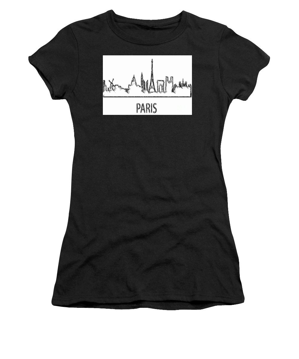 Women's T-Shirt (Junior Cut) - Paris Silouhette Sketch