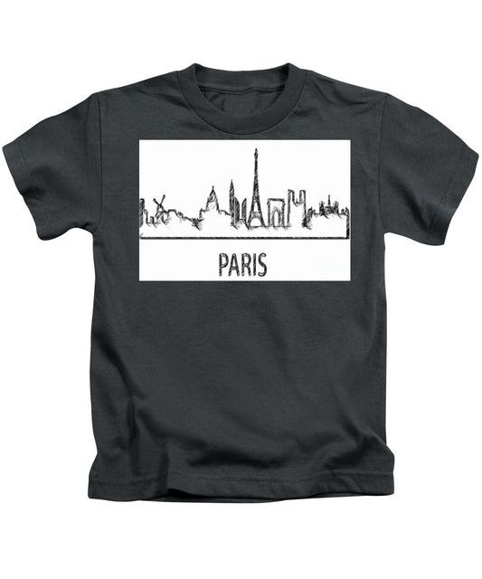 T-shirt pour enfant - Croquis de silhouette de Paris