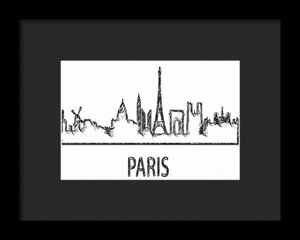 Framed Print - Paris Silouhette Sketch