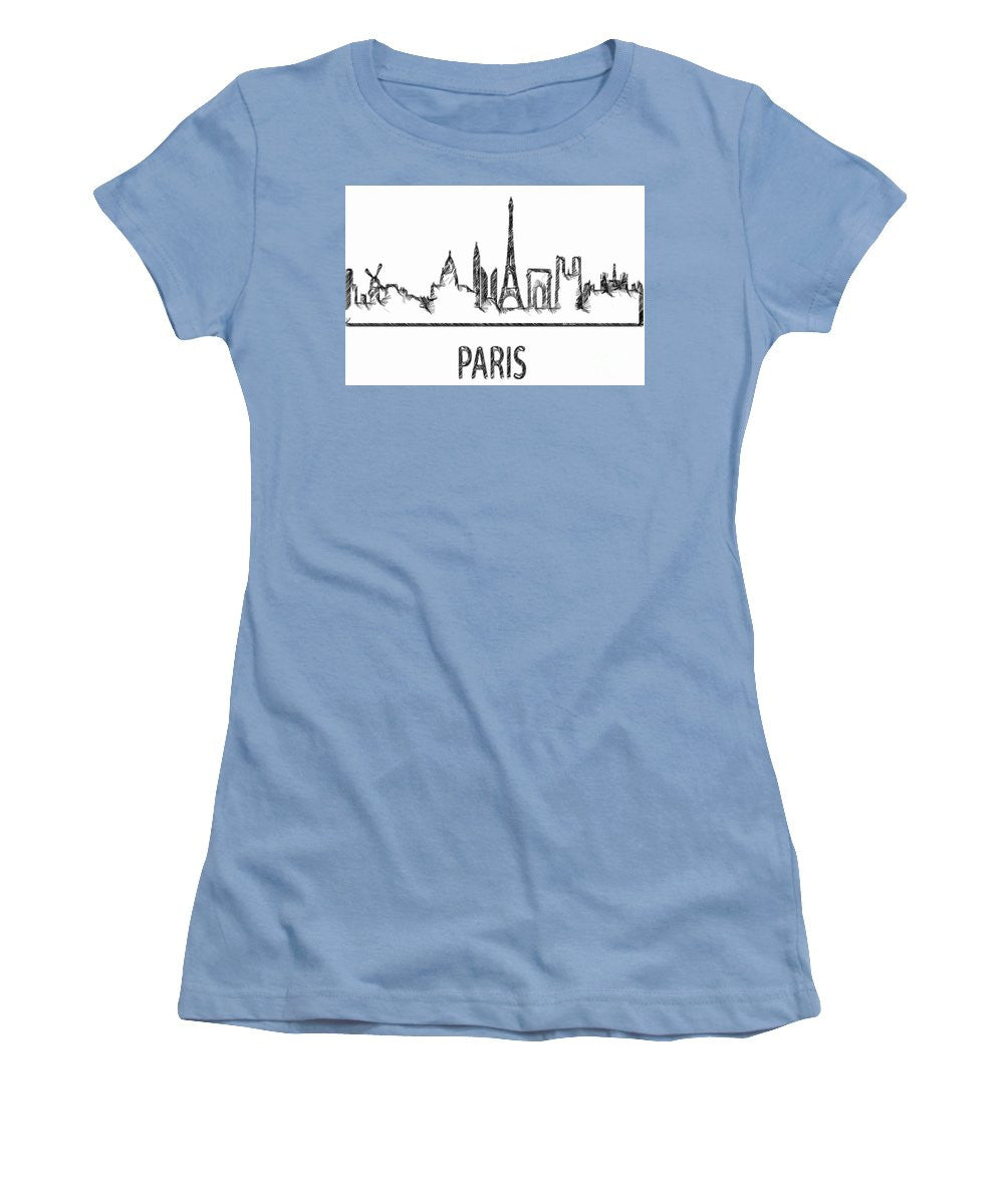 Women's T-Shirt (Junior Cut) - Paris Silouhette Sketch