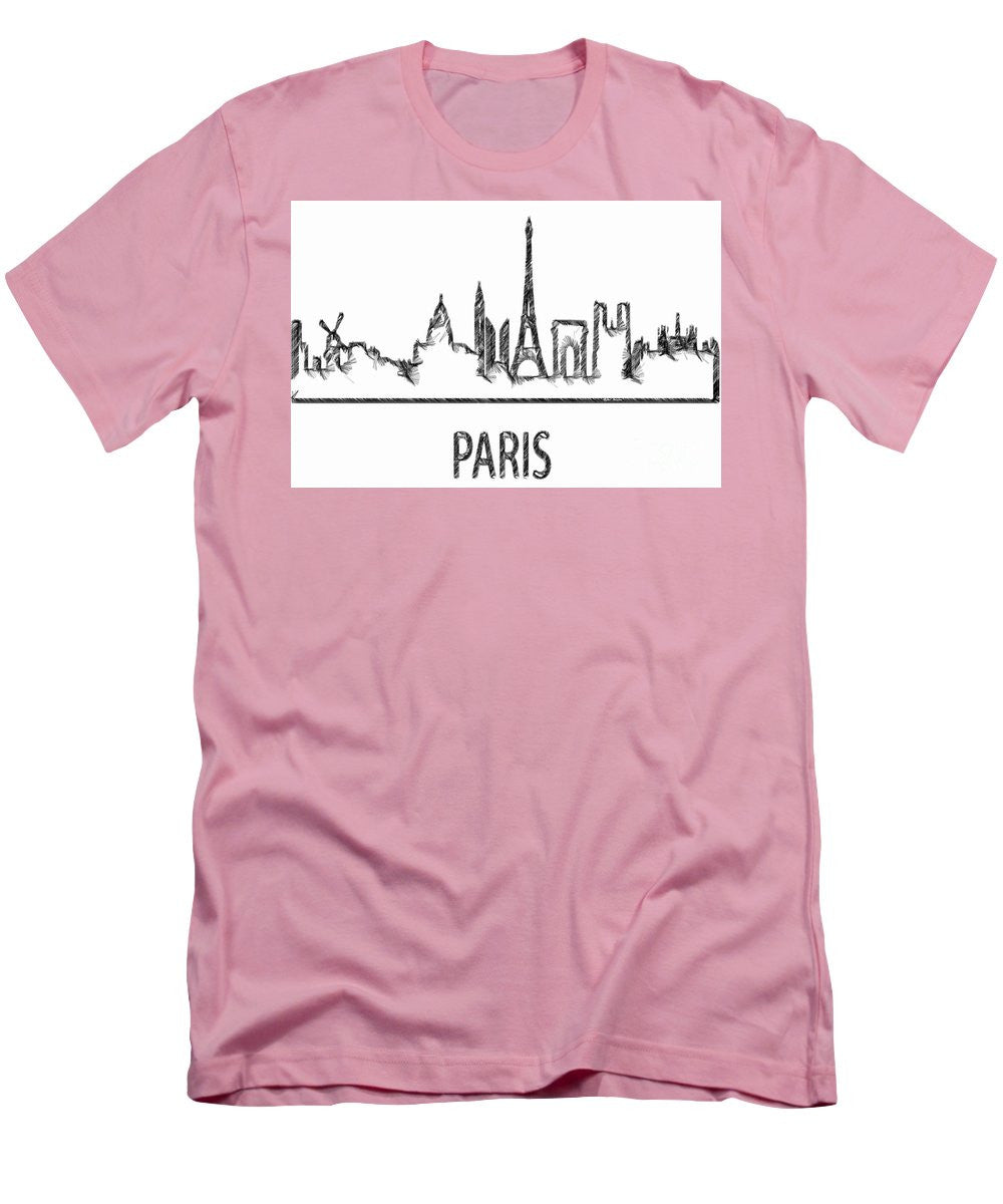 T-shirt homme (coupe ajustée) - Croquis de silhouette de Paris