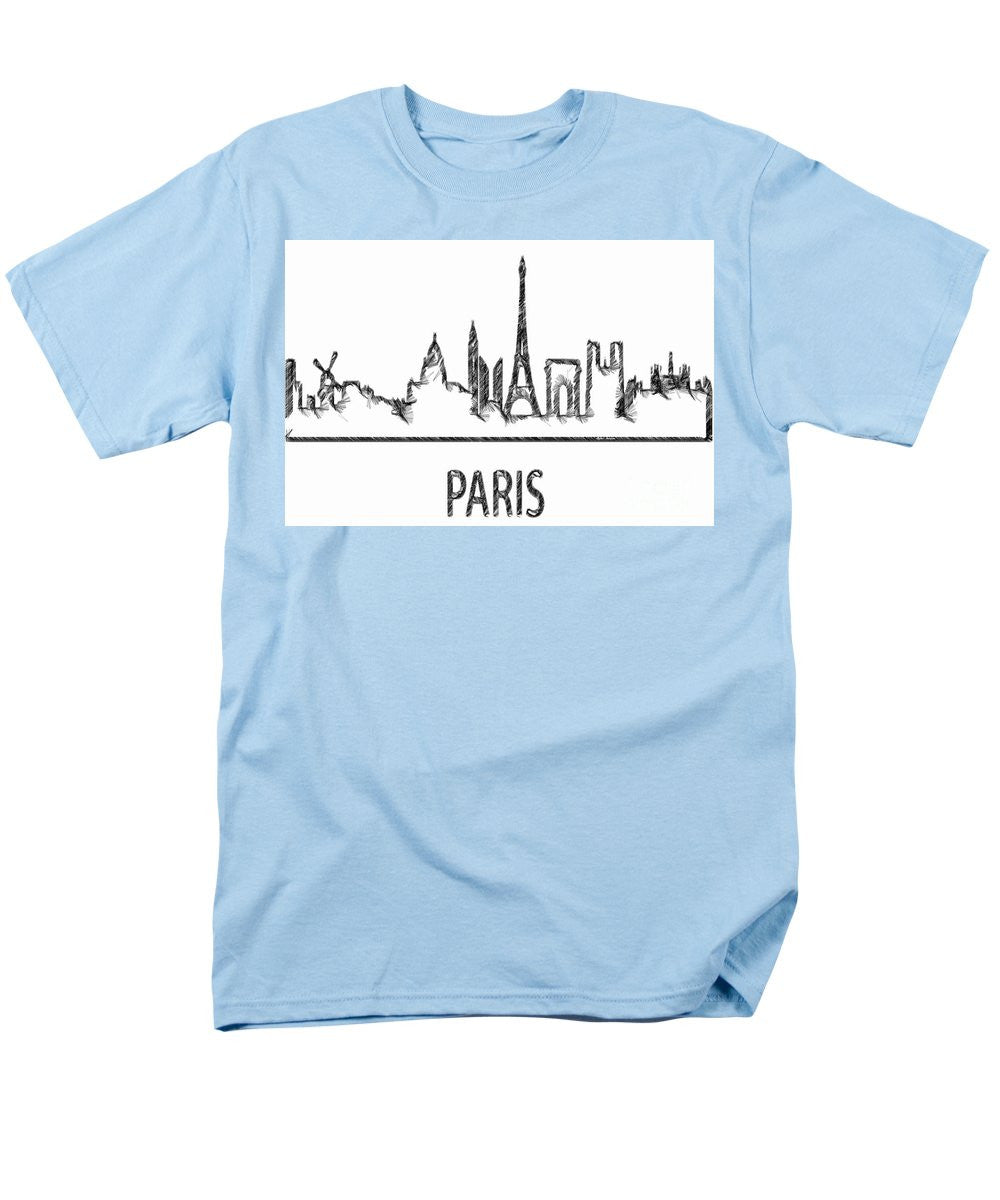 T-shirt pour homme (coupe standard) - Croquis de silhouette de Paris