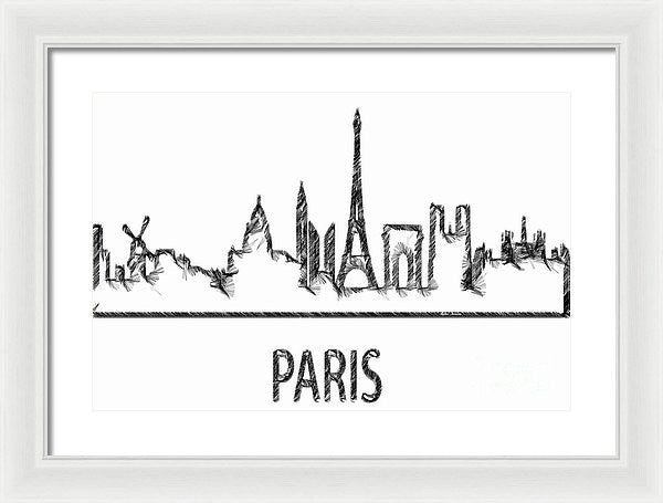 Framed Print - Paris Silouhette Sketch