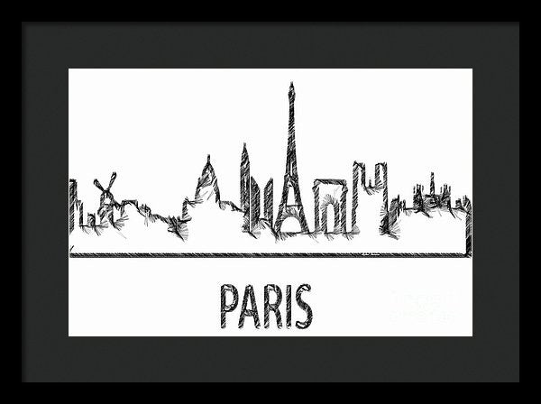 Framed Print - Paris Silouhette Sketch