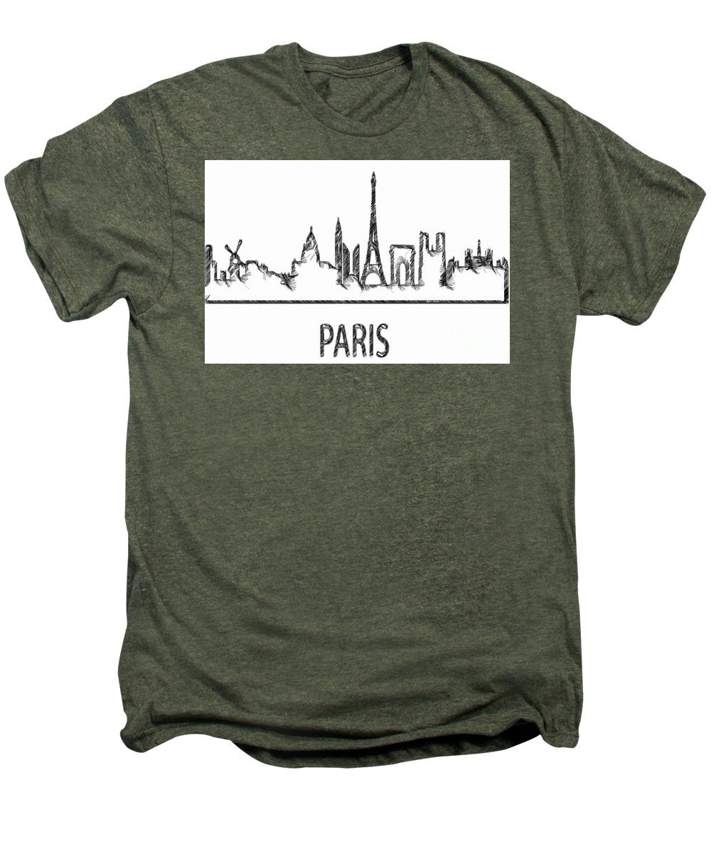 Men's Premium T-Shirt - Paris Silouhette Sketch