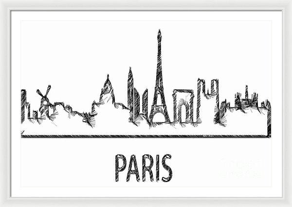 Framed Print - Paris Silouhette Sketch