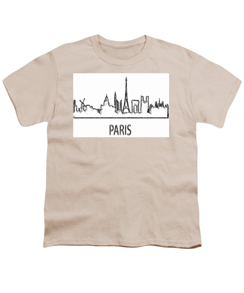 Youth T-Shirt - Paris Silouhette Sketch