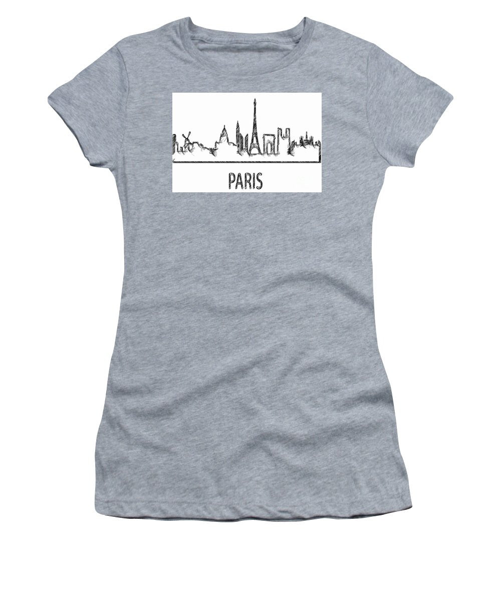 Women's T-Shirt (Junior Cut) - Paris Silouhette Sketch