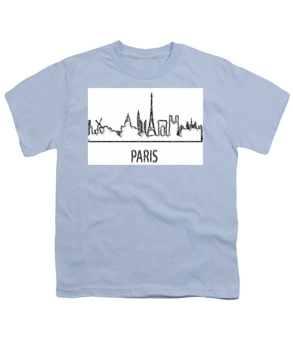 Youth T-Shirt - Paris Silouhette Sketch