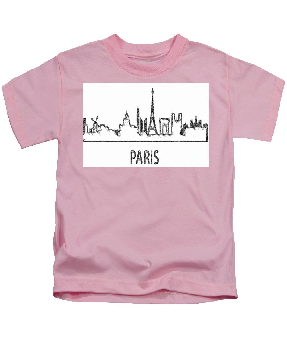 T-shirt pour enfant - Croquis de silhouette de Paris