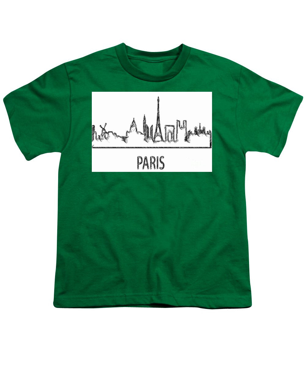 Youth T-Shirt - Paris Silouhette Sketch