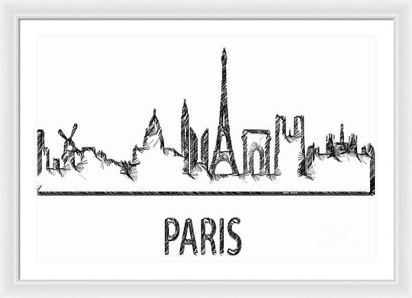 Framed Print - Paris Silouhette Sketch