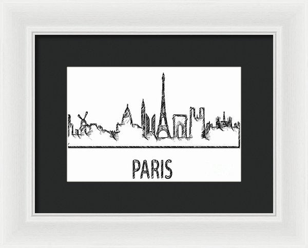 Framed Print - Paris Silouhette Sketch