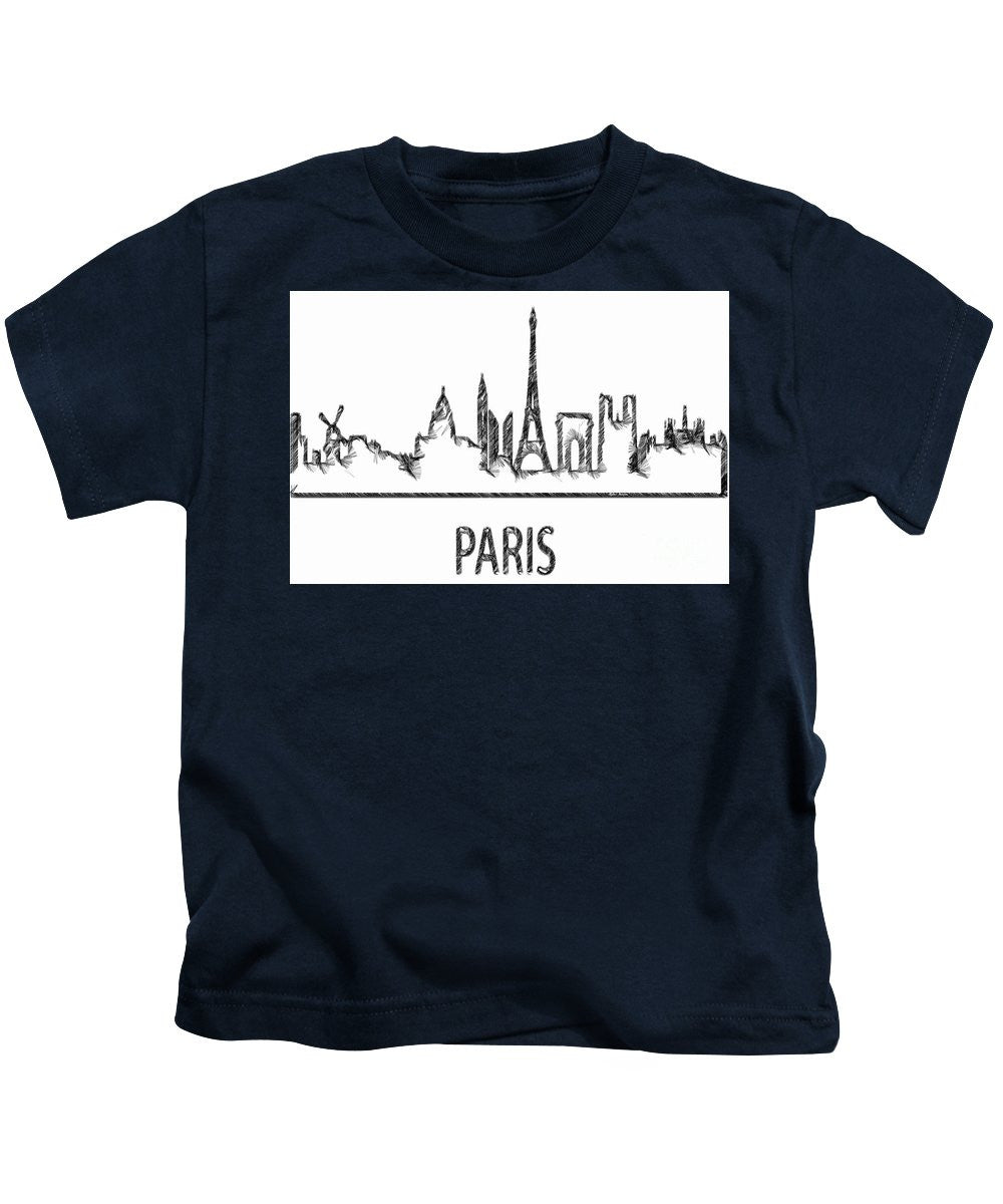 T-shirt pour enfant - Croquis de silhouette de Paris