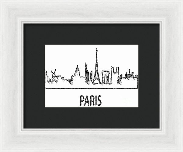 Framed Print - Paris Silouhette Sketch