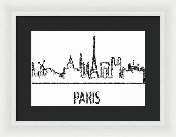 Framed Print - Paris Silouhette Sketch