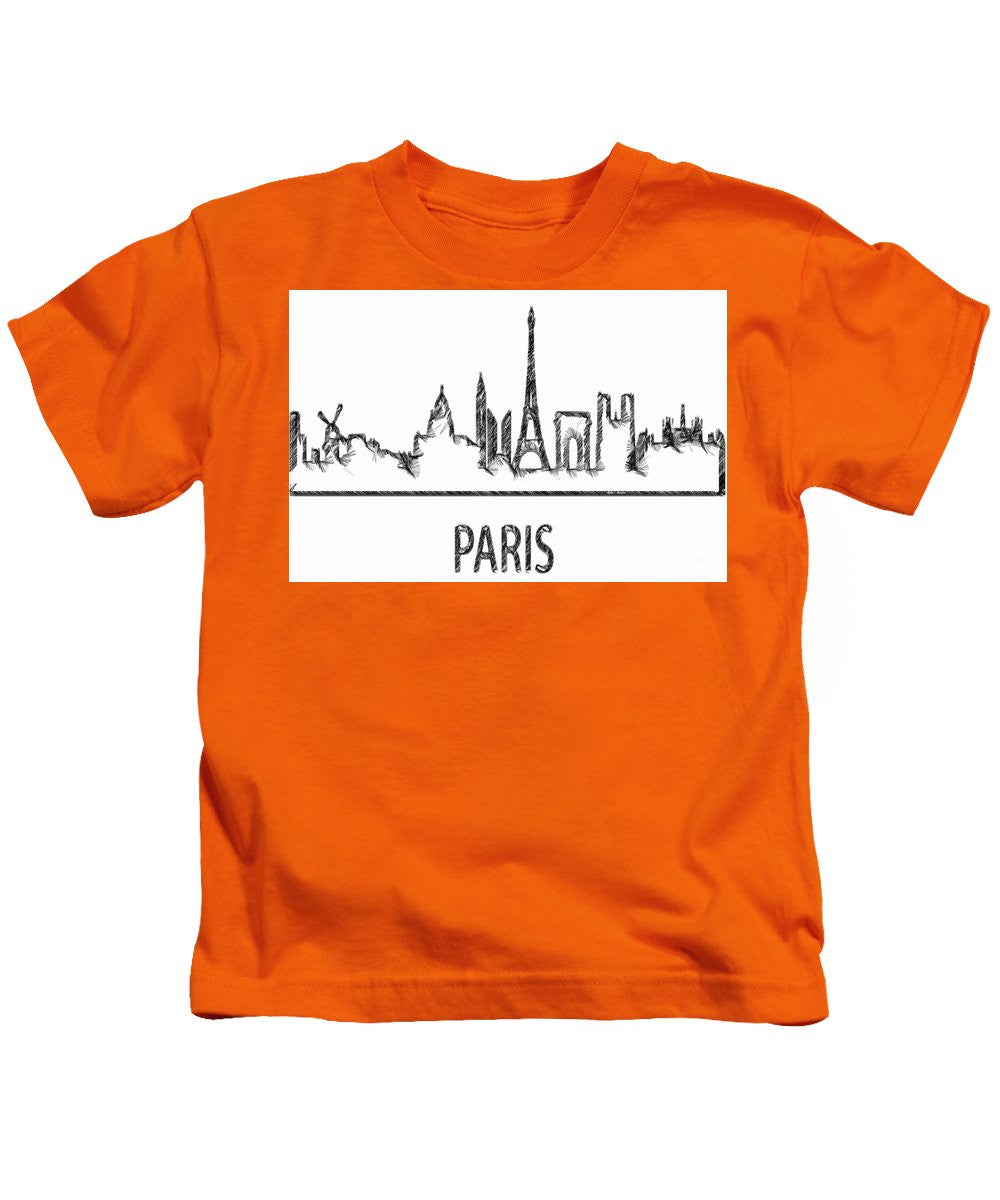 T-shirt pour enfant - Croquis de silhouette de Paris