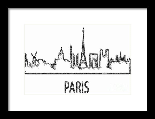 Framed Print - Paris Silouhette Sketch