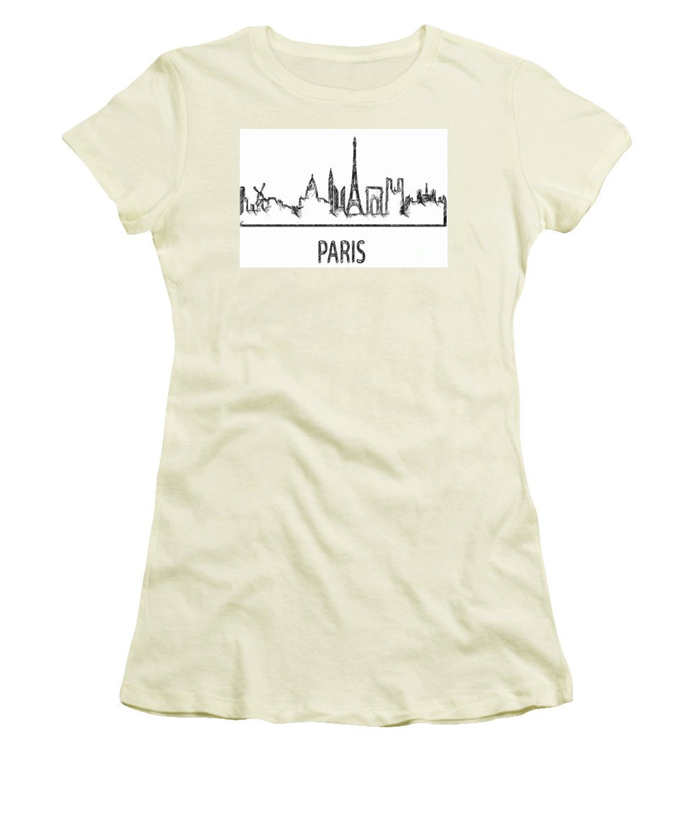 Women's T-Shirt (Junior Cut) - Paris Silouhette Sketch