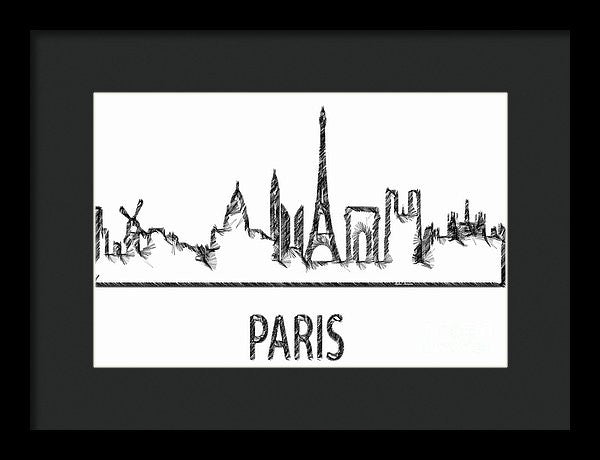 Framed Print - Paris Silouhette Sketch