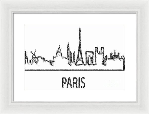 Framed Print - Paris Silouhette Sketch