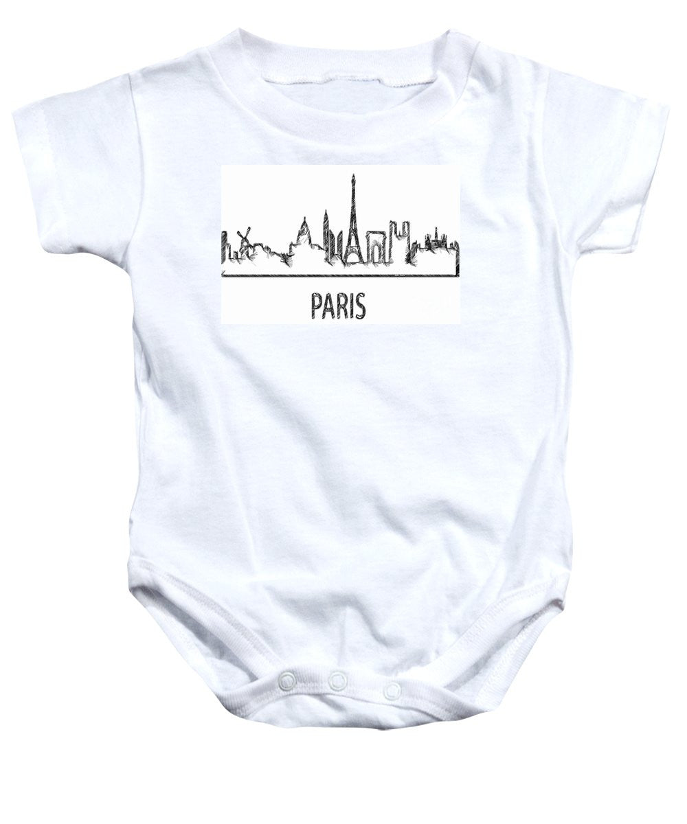 Baby Onesie - Paris Silouhette Sketch