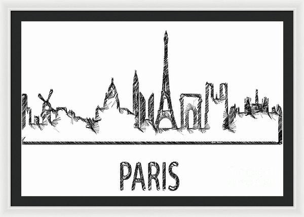 Framed Print - Paris Silouhette Sketch