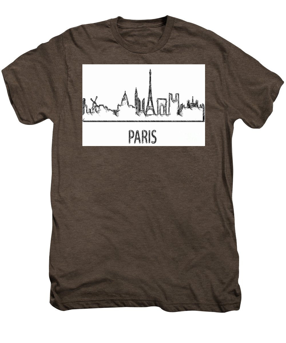 Men's Premium T-Shirt - Paris Silouhette Sketch