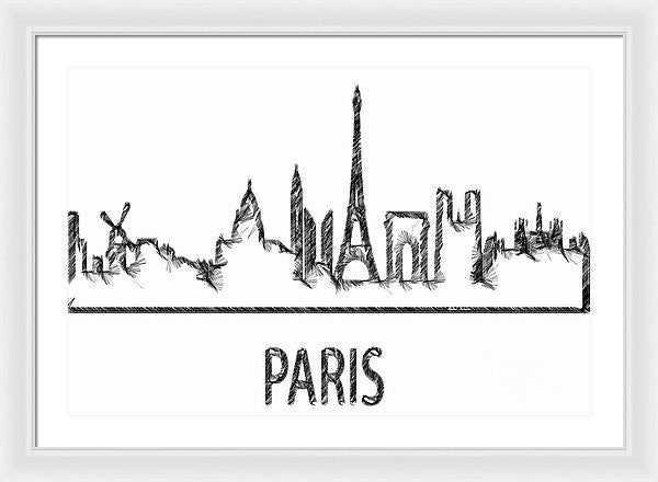 Framed Print - Paris Silouhette Sketch