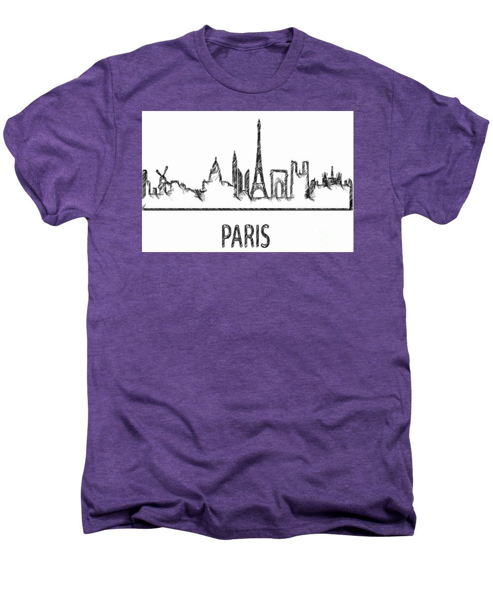 Men's Premium T-Shirt - Paris Silouhette Sketch