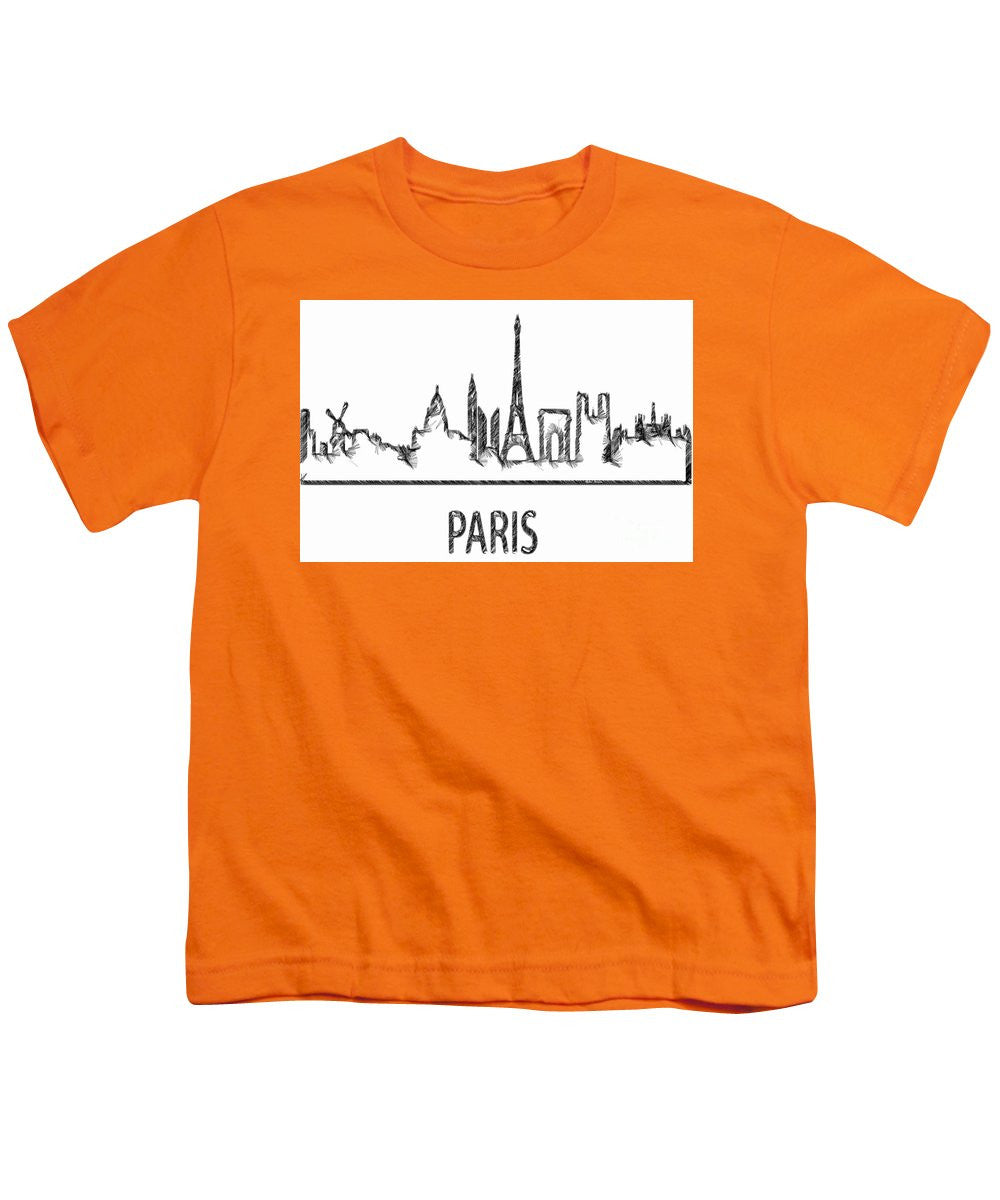 Youth T-Shirt - Paris Silouhette Sketch