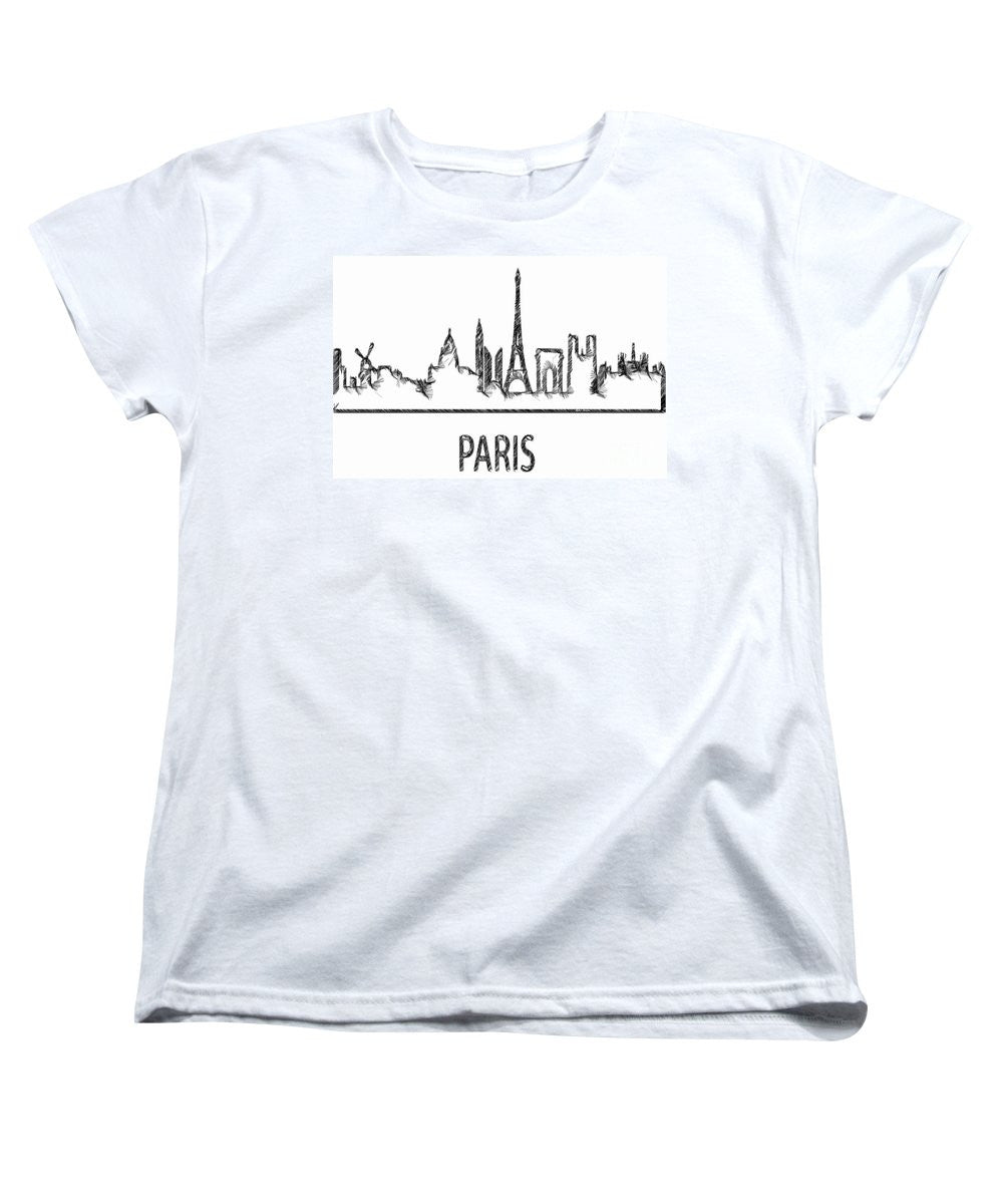 Women's T-Shirt (Standard Cut) - Paris Silouhette Sketch