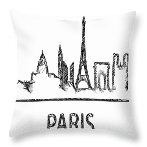 Coussin décoratif - Croquis de silhouette de Paris