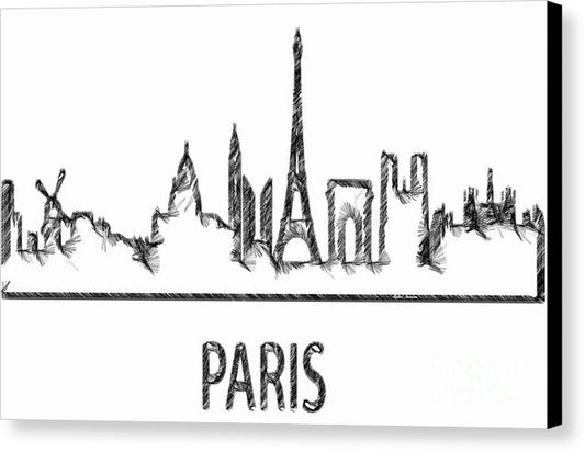 Impression sur toile - Croquis de silhouette de Paris