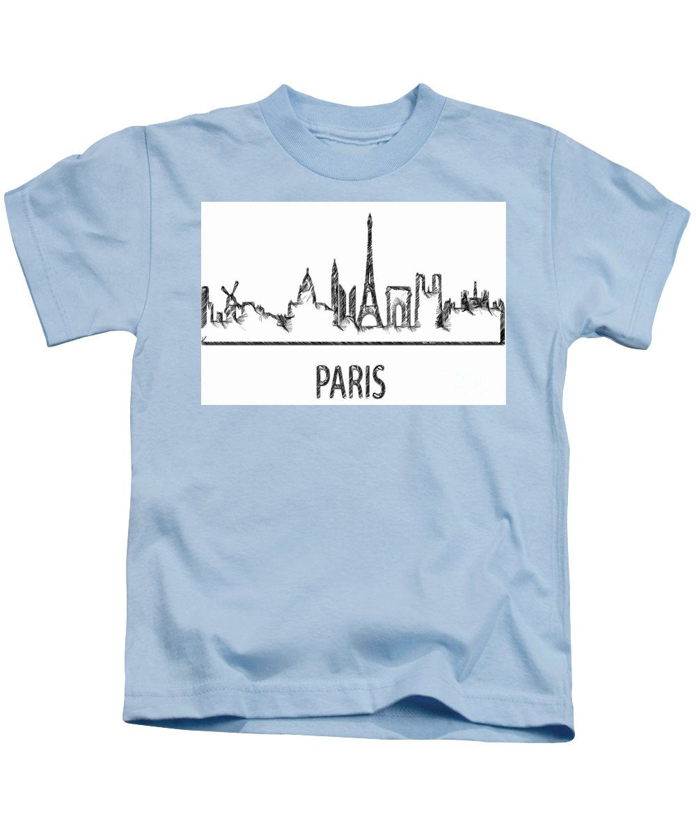 T-shirt pour enfant - Croquis de silhouette de Paris