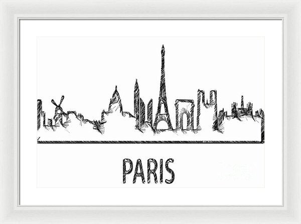 Framed Print - Paris Silouhette Sketch