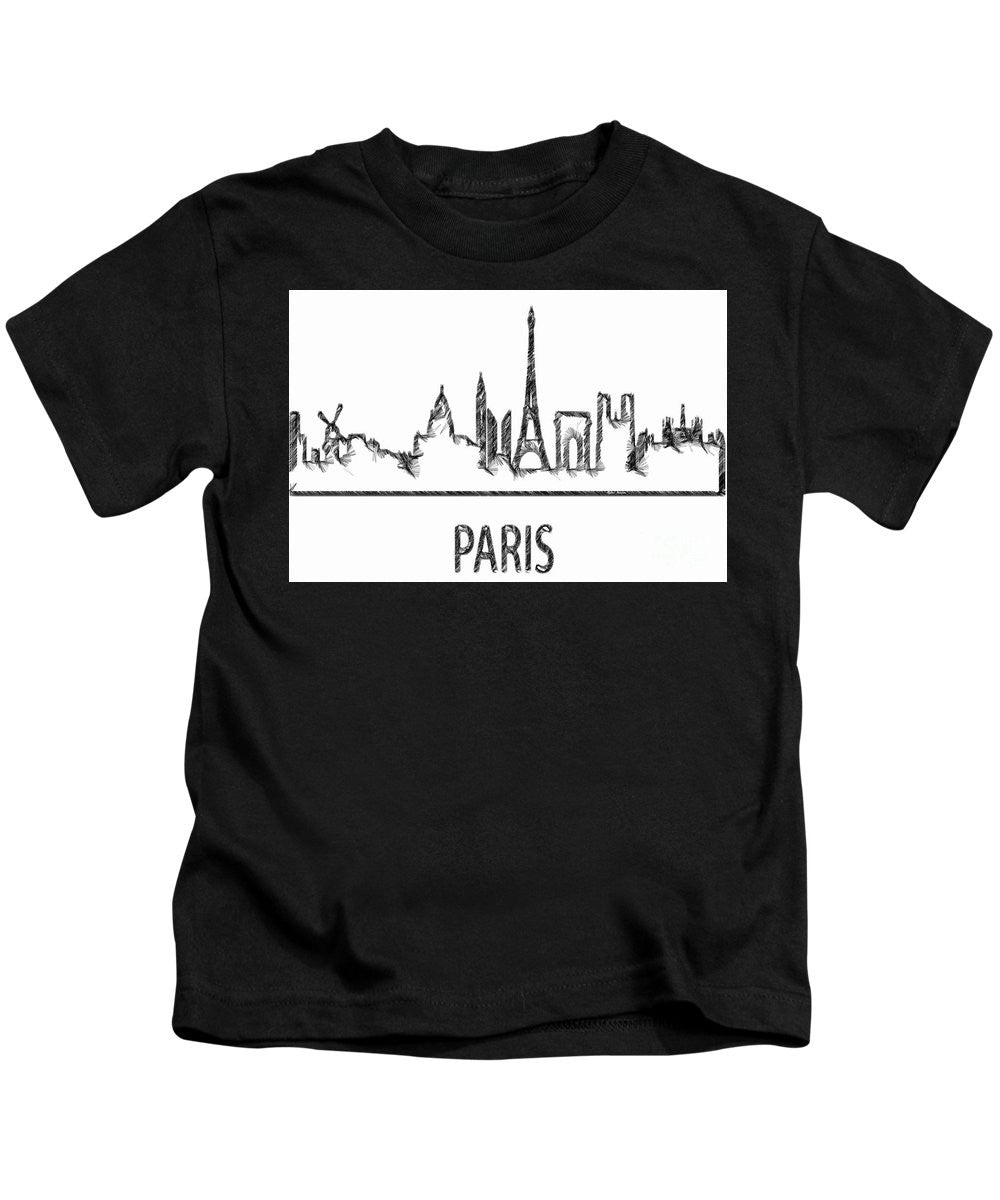 T-shirt pour enfant - Croquis de silhouette de Paris