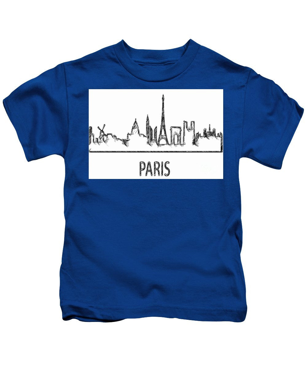 T-shirt pour enfant - Croquis de silhouette de Paris