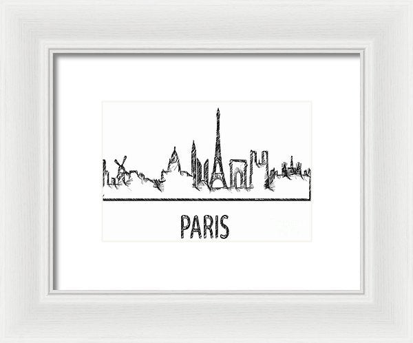 Framed Print - Paris Silouhette Sketch