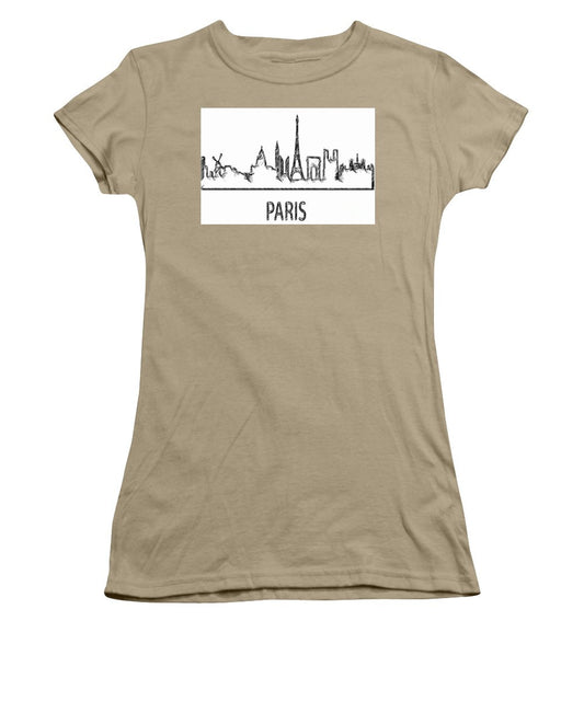 T-shirt femme (coupe junior) - Croquis silhouette de Paris